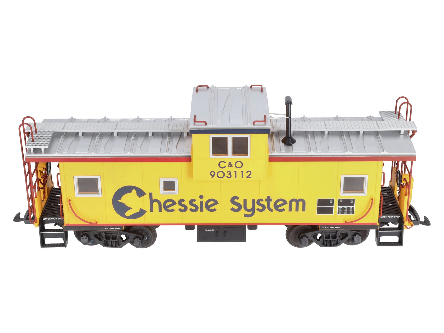 USA Trains 12128 Chessie Illuminated Ext. Vision Caboose #903112 - Metal Wheels