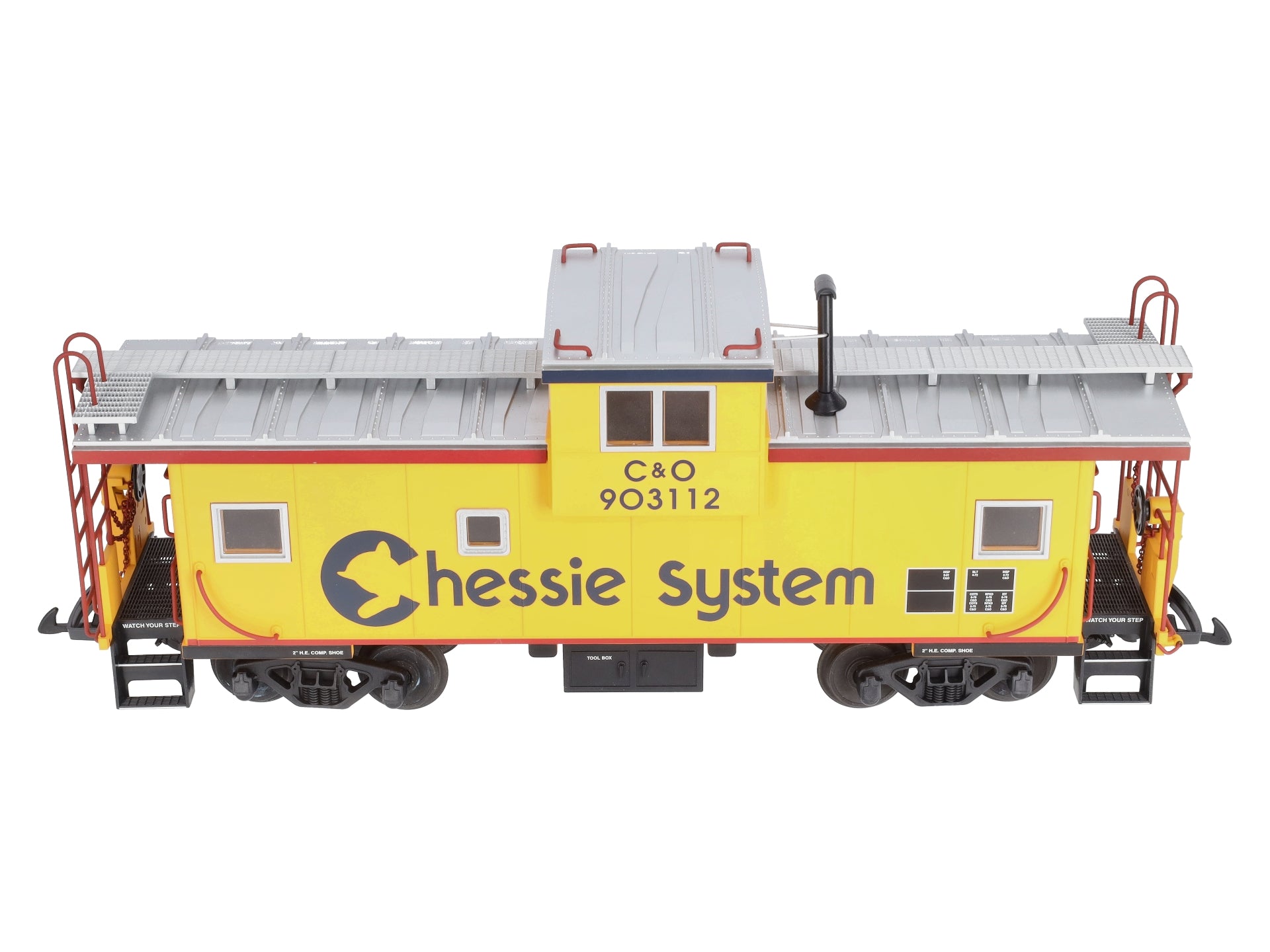 USA Trains R12128 Chessie Illuminated Ext. Vision Caboose #903112 - Metal Wheels LN/Box