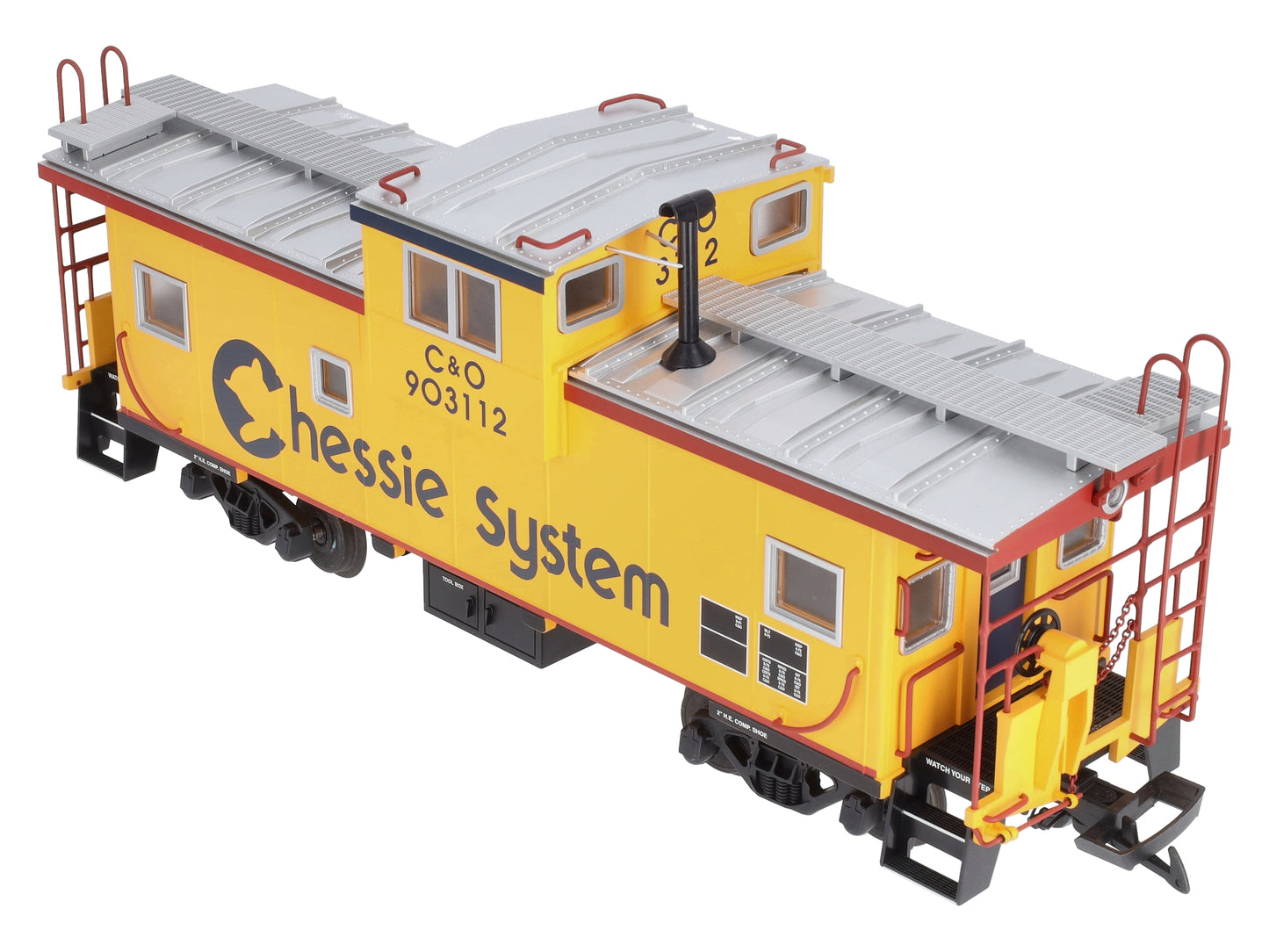 USA Trains R12128 Chessie Illuminated Ext. Vision Caboose #903112 - Metal Wheels LN/Box