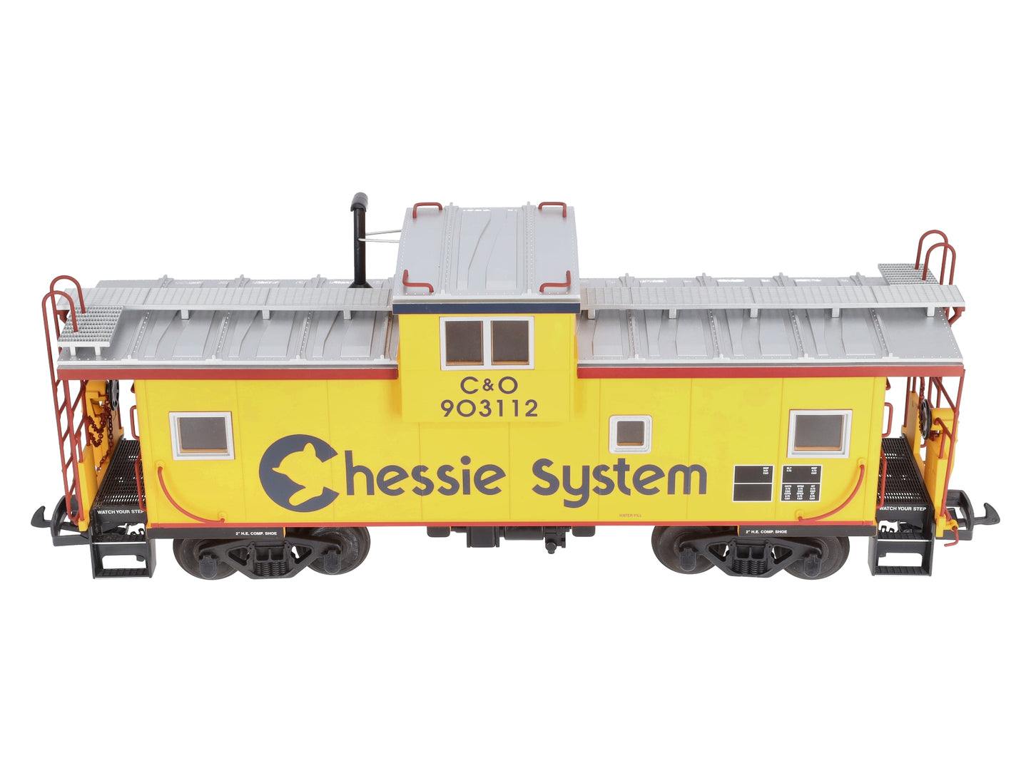 USA Trains 12128 Chessie Illuminated Ext. Vision Caboose #903112 - Metal Wheels