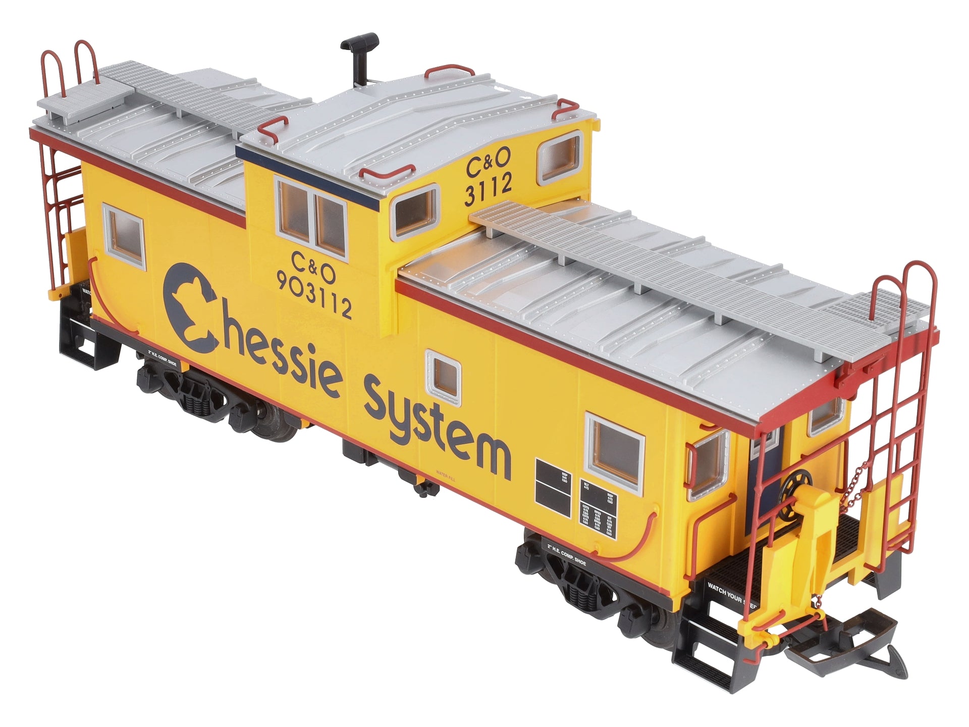 USA Trains R12128 Chessie Illuminated Ext. Vision Caboose #903112 - Metal Wheels LN/Box