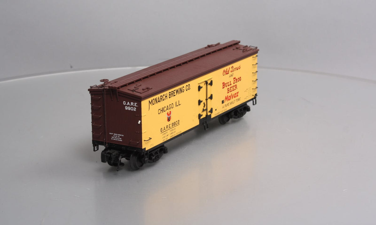Atlas 8140-3 O Gauge Monarch Brewing Co. Reefer Car #9902 - 3 Rail NIB