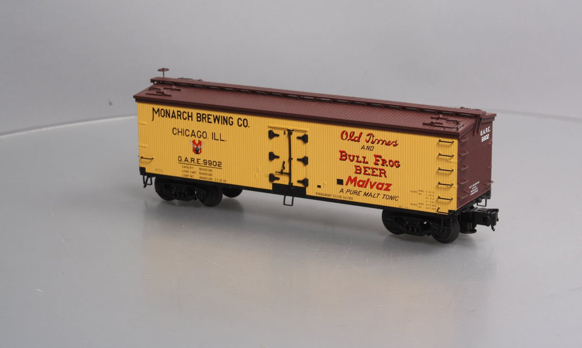 Atlas 8140-3 O Gauge Monarch Brewing Co. Reefer Car #9902 - 3 Rail NIB