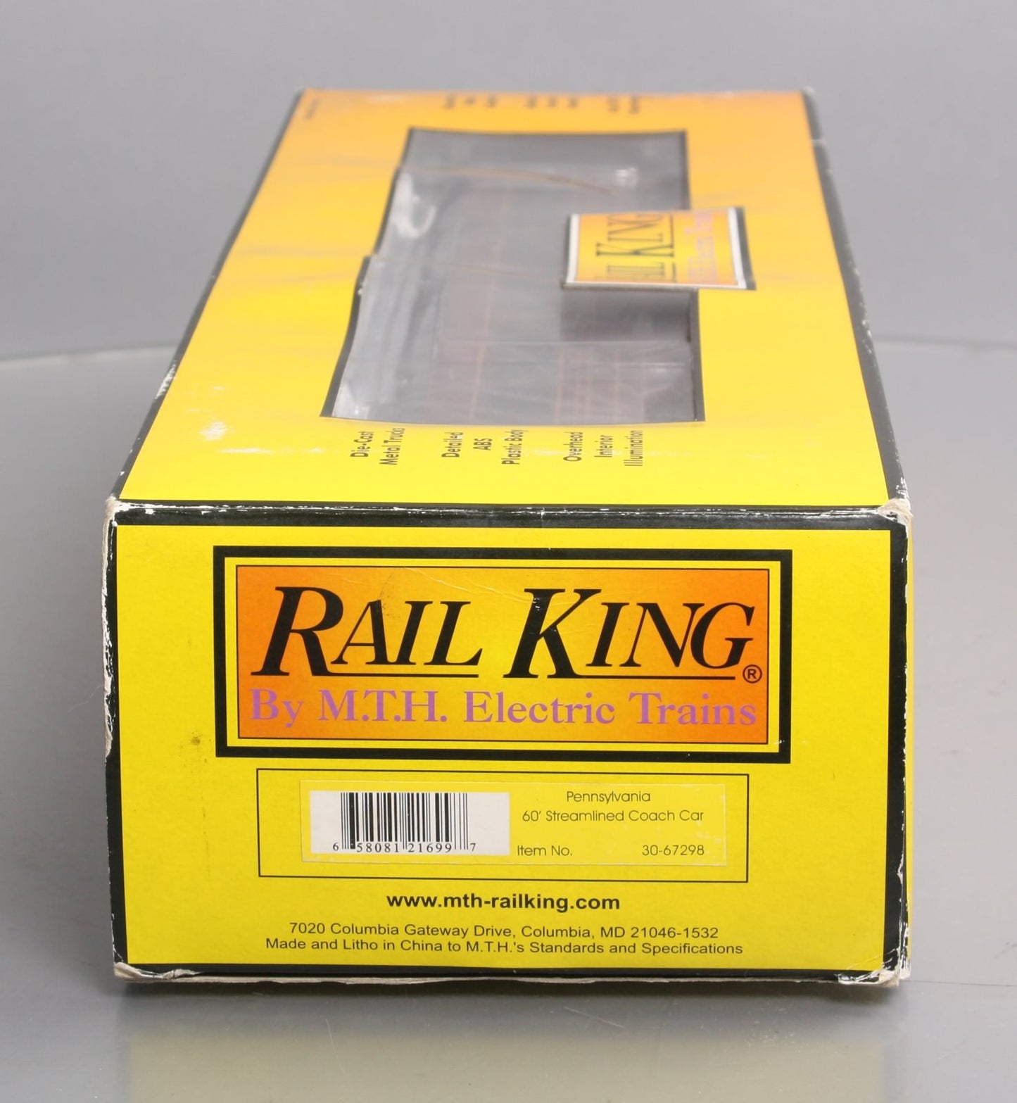 MTH 30-67298 O Pennsylvania 60' Streamlined ABS Passenger Coach #4019 NIB