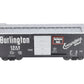 USA Trains R19043B G Burlington Simulated Steel Box Car (Black/Silver) #30707 EX/Box
