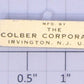 American Flyer 772-1 Cobler Tower Metal Nameplate "Colber Corporation