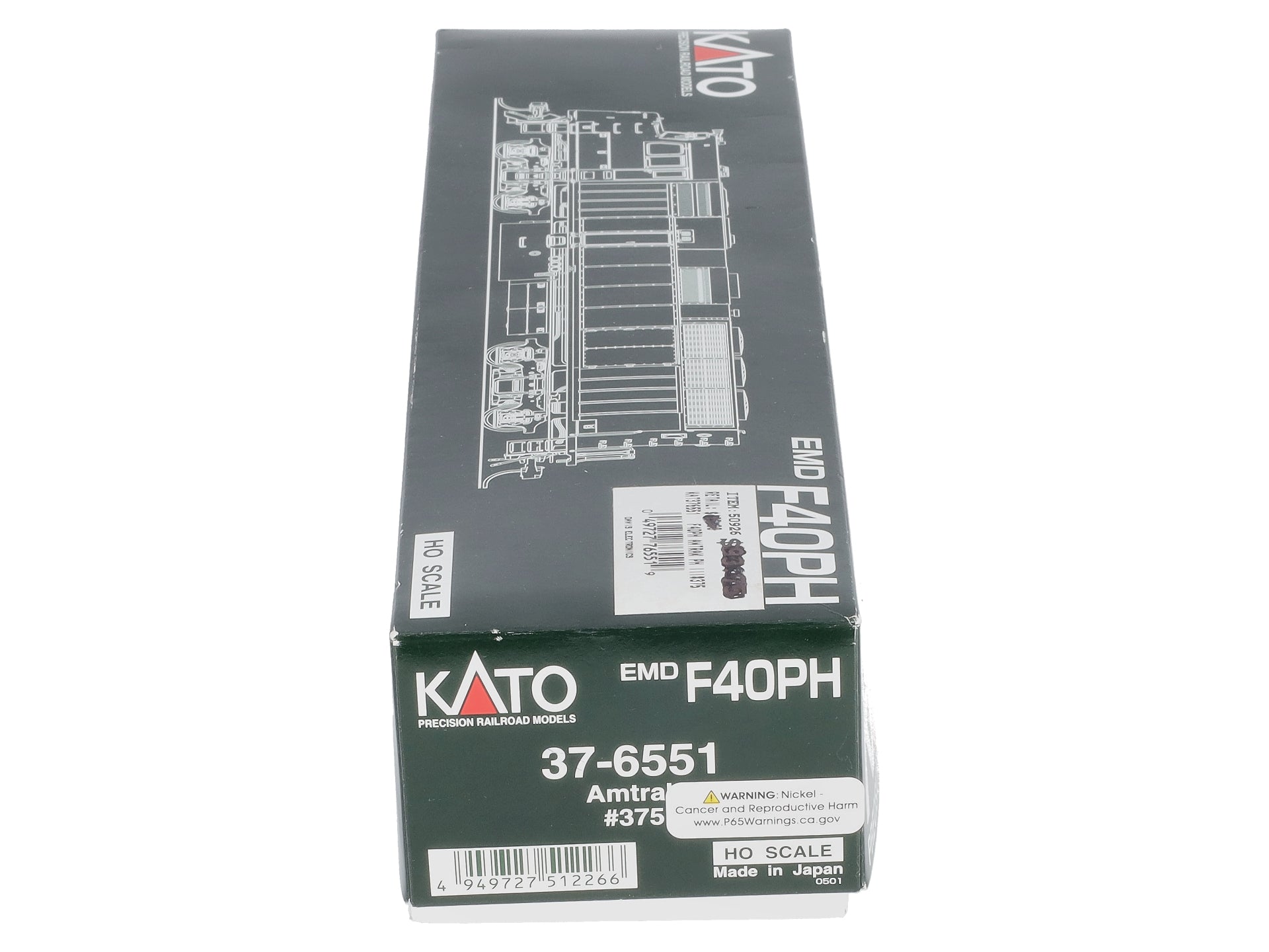 Kato 37-6551 HO Amtrak EMD F-40PH Diesel Locomotive #375 – Trainz