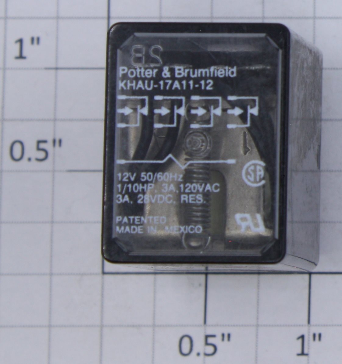 Potter & Brumfield KHAU-17A11-12 4 Pole Double Throw 12 Volt Relay