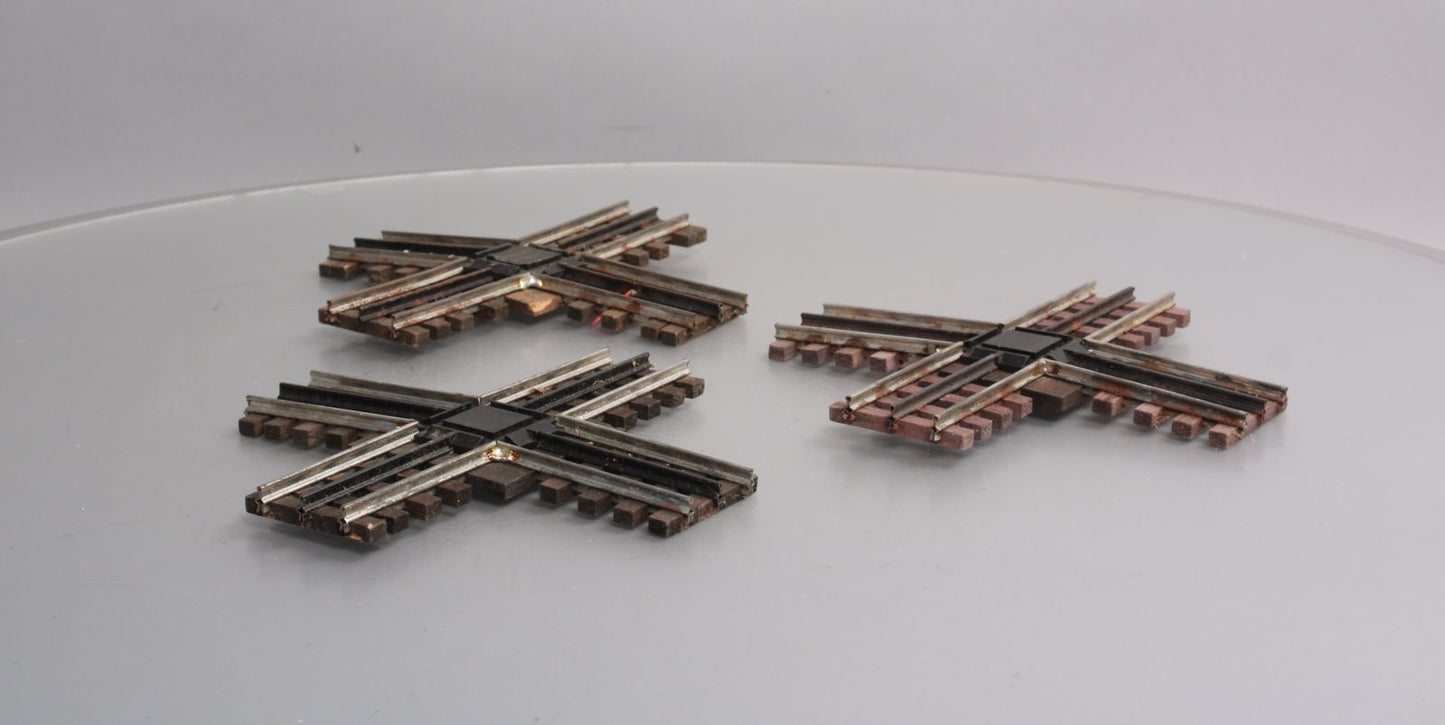 Gargraves 121 O Gauge 3 Rail Phantom Tinplate 90 Degree Crossovers [3] VG