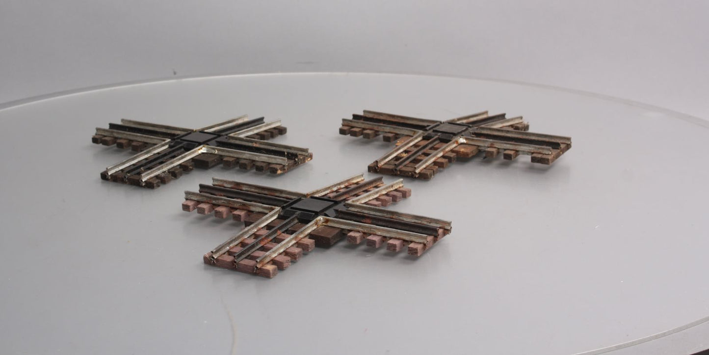 Gargraves 121 O Gauge 3 Rail Phantom Tinplate 90 Degree Crossovers [3] VG