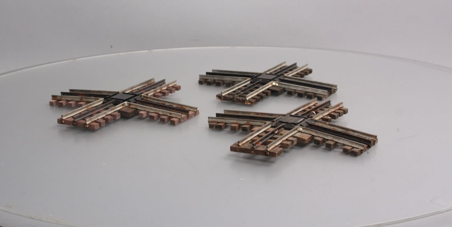Gargraves 121 O Gauge 3 Rail Phantom Tinplate 90 Degree Crossovers [3] VG
