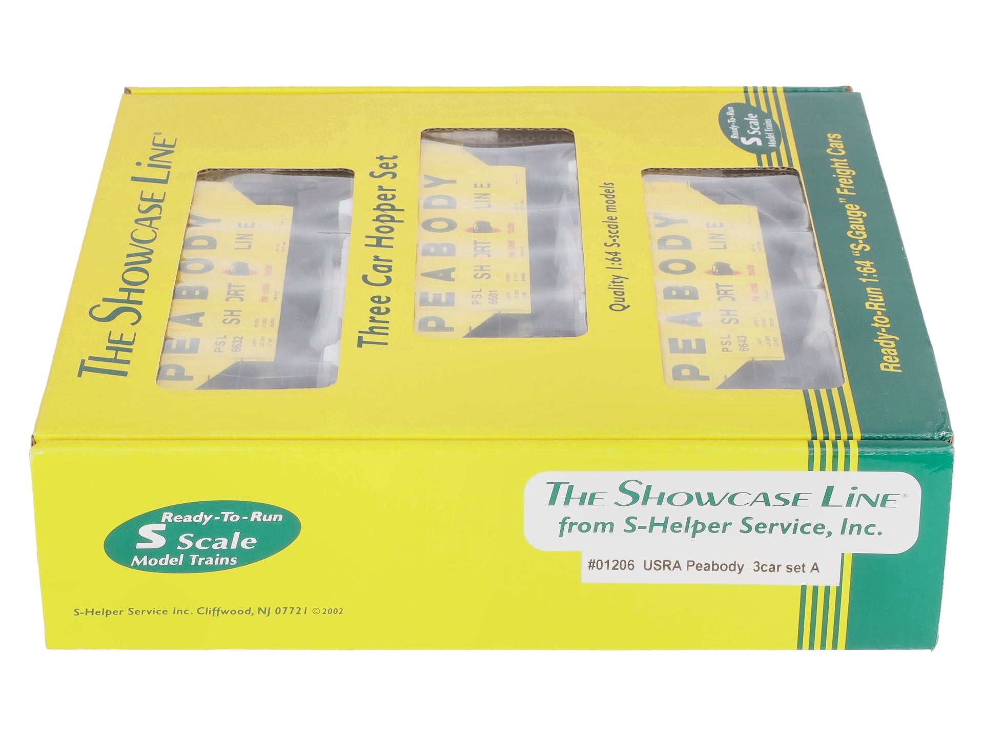 S-Helper 01206 S Gauge Peabody Short Line Hopper Car (Set of 3) EX/Box