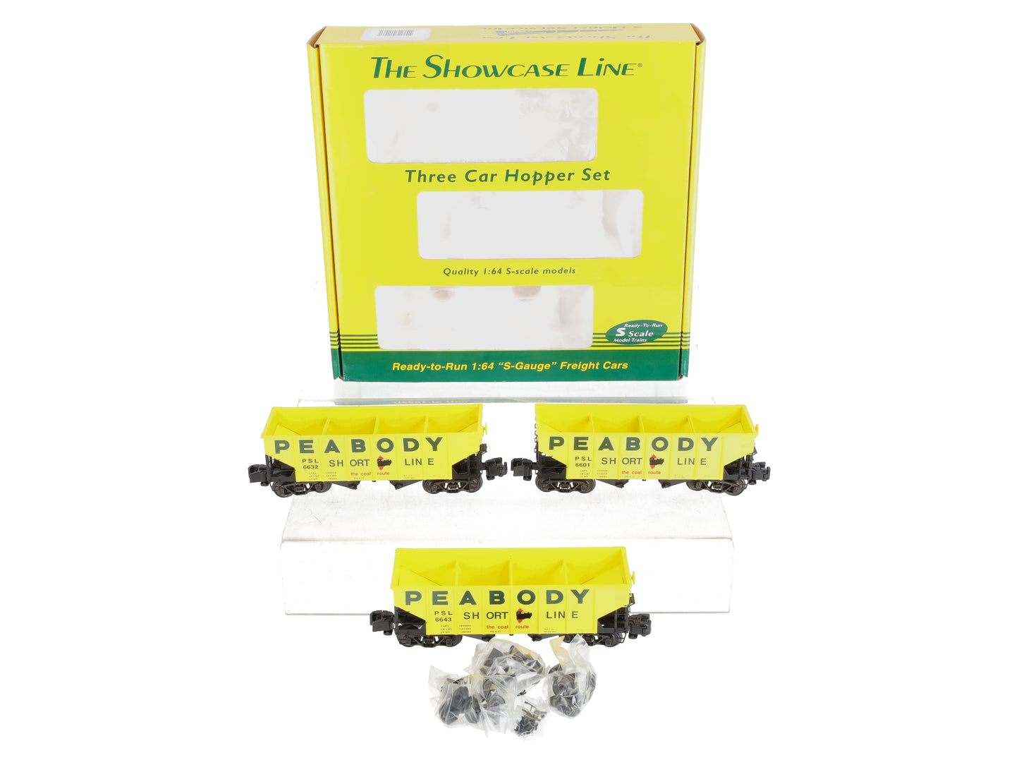 S-Helper 01206 S Gauge Peabody Short Line Hopper Car (Set of 3) EX/Box
