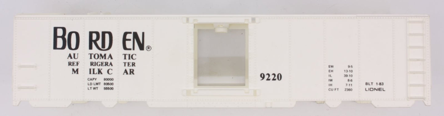 Lionel 9220-7 Automatic Borden Milk Car Shell without Flower Decal