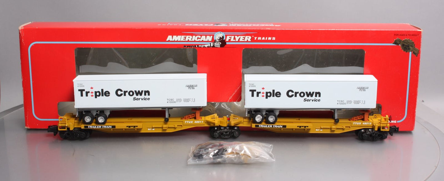 American Flyer S Gauge 6-48511 Triple Crown TTUX Intermodal Car LN/Box