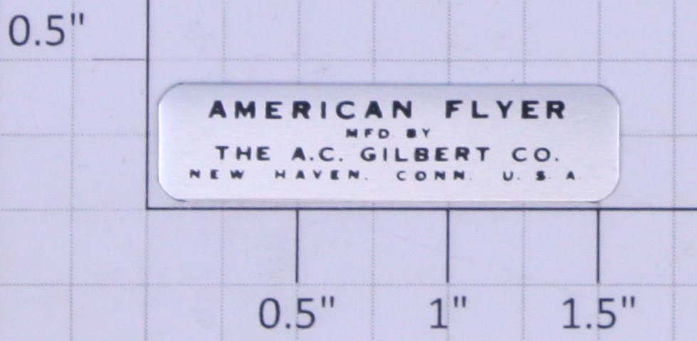 American Flyer 772-1 Oil Well Nameplate with Adhesive