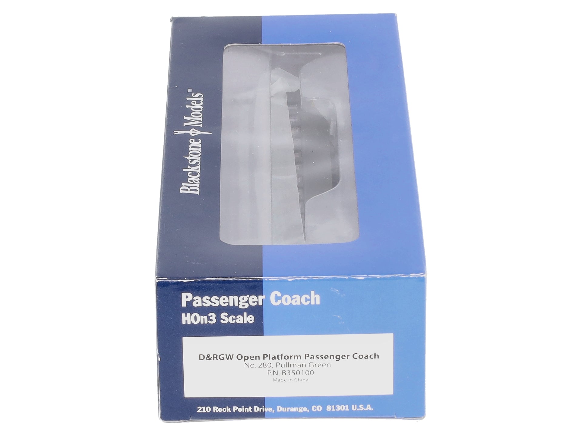 Blackstone Models B350100 HOn3 D&RGW Open Platform Coach Passenger Car #280