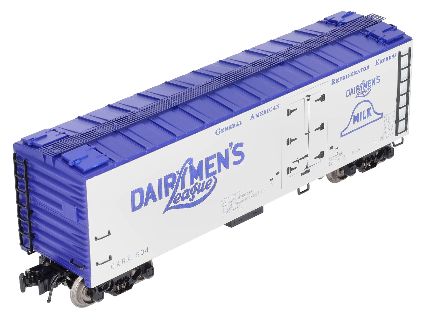 K-Line K703-8011 O Gauge Dairymens League Operating Milk Refrigerator Car #904 LN/Box