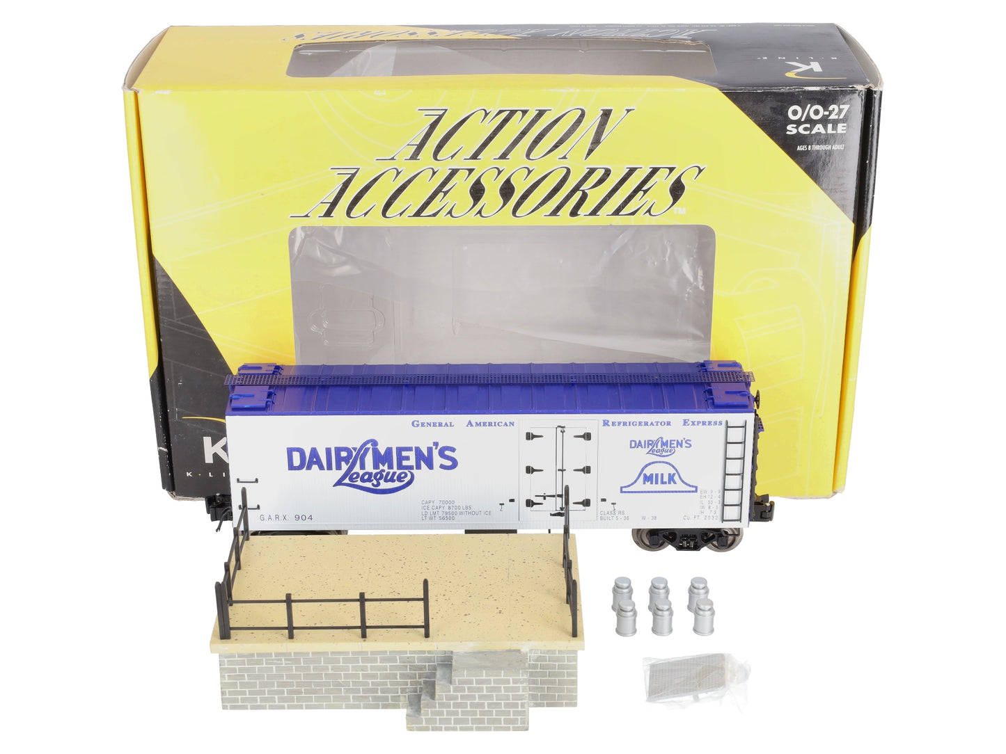 K-Line K703-8011 O Gauge Dairymens League Operating Milk Refrigerator Car #904 LN/Box