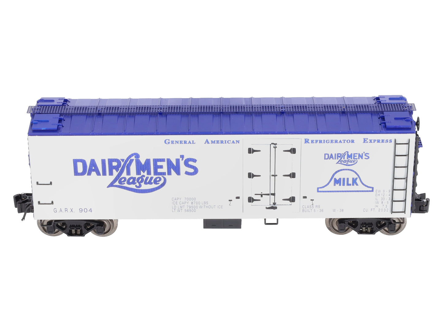 K-Line K703-8011 O Gauge Dairymens League Operating Milk Refrigerator Car #904 LN/Box