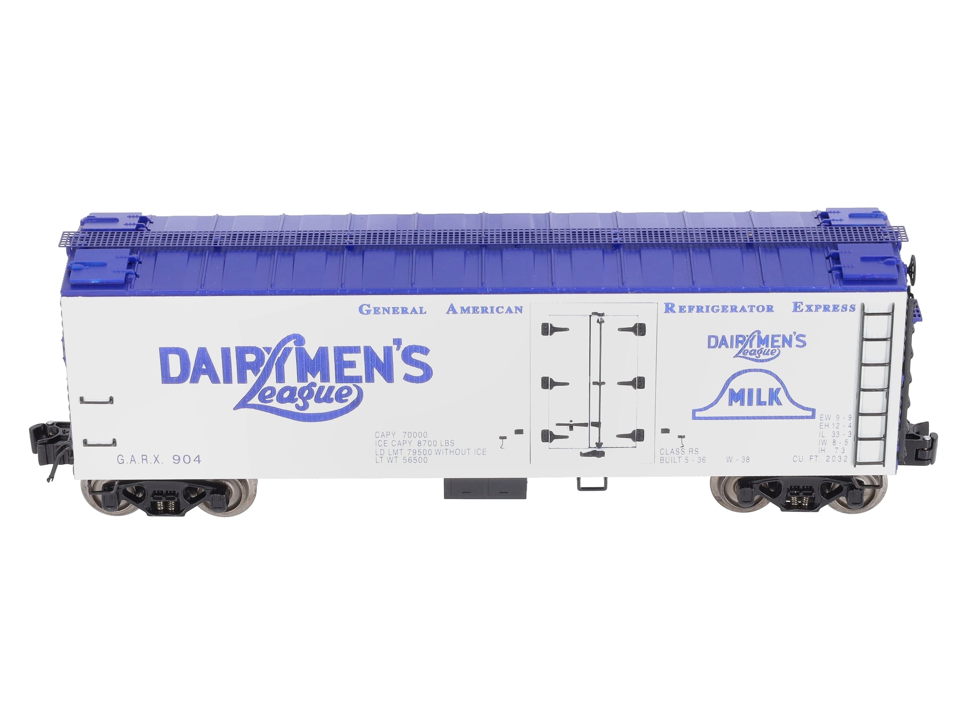 K-Line K703-8011 O Gauge Dairymens League Operating Milk Refrigerator Car #904 LN/Box