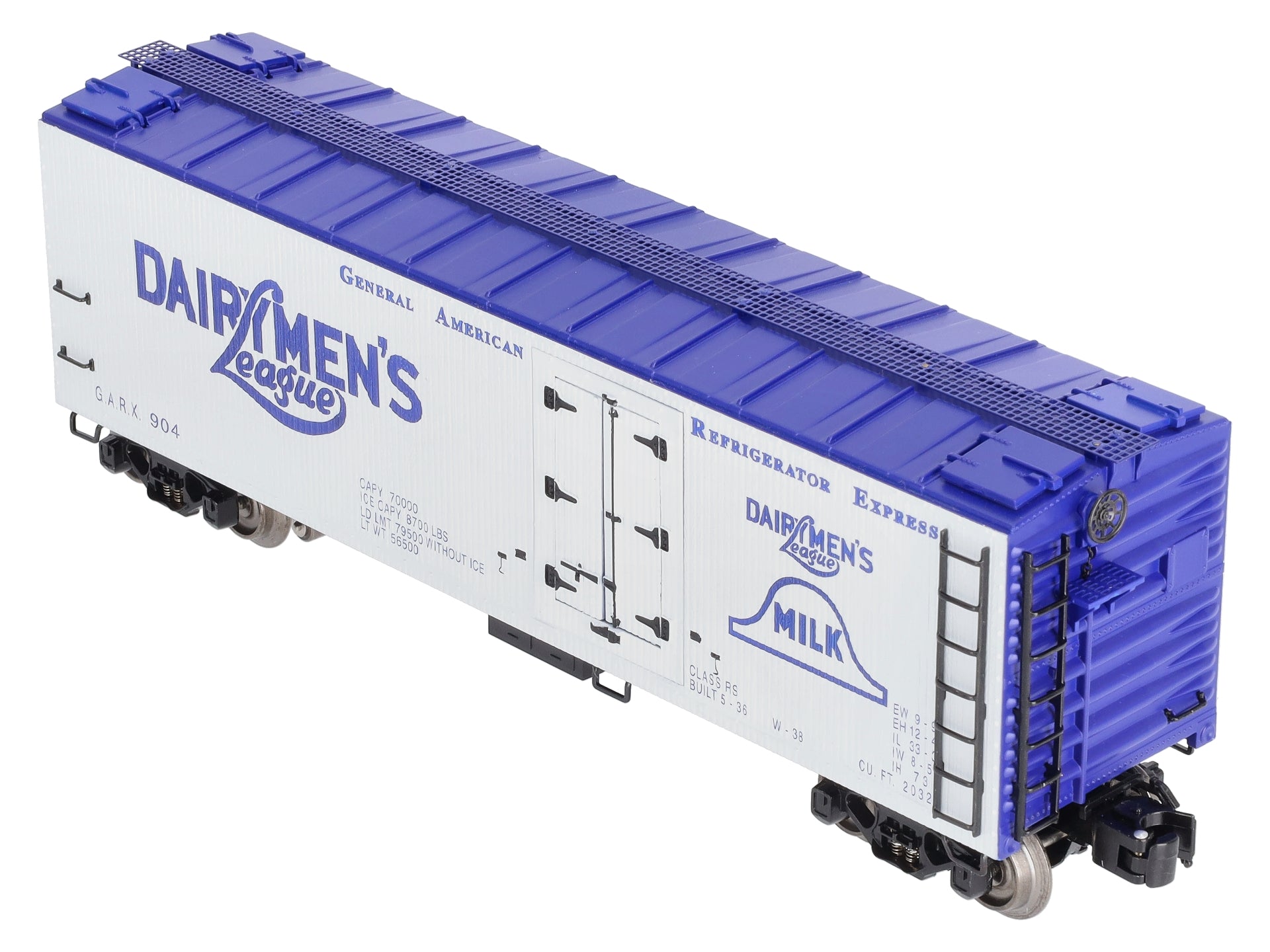 K-Line K703-8011 O Gauge Dairymens League Operating Milk Refrigerator Car #904 LN/Box