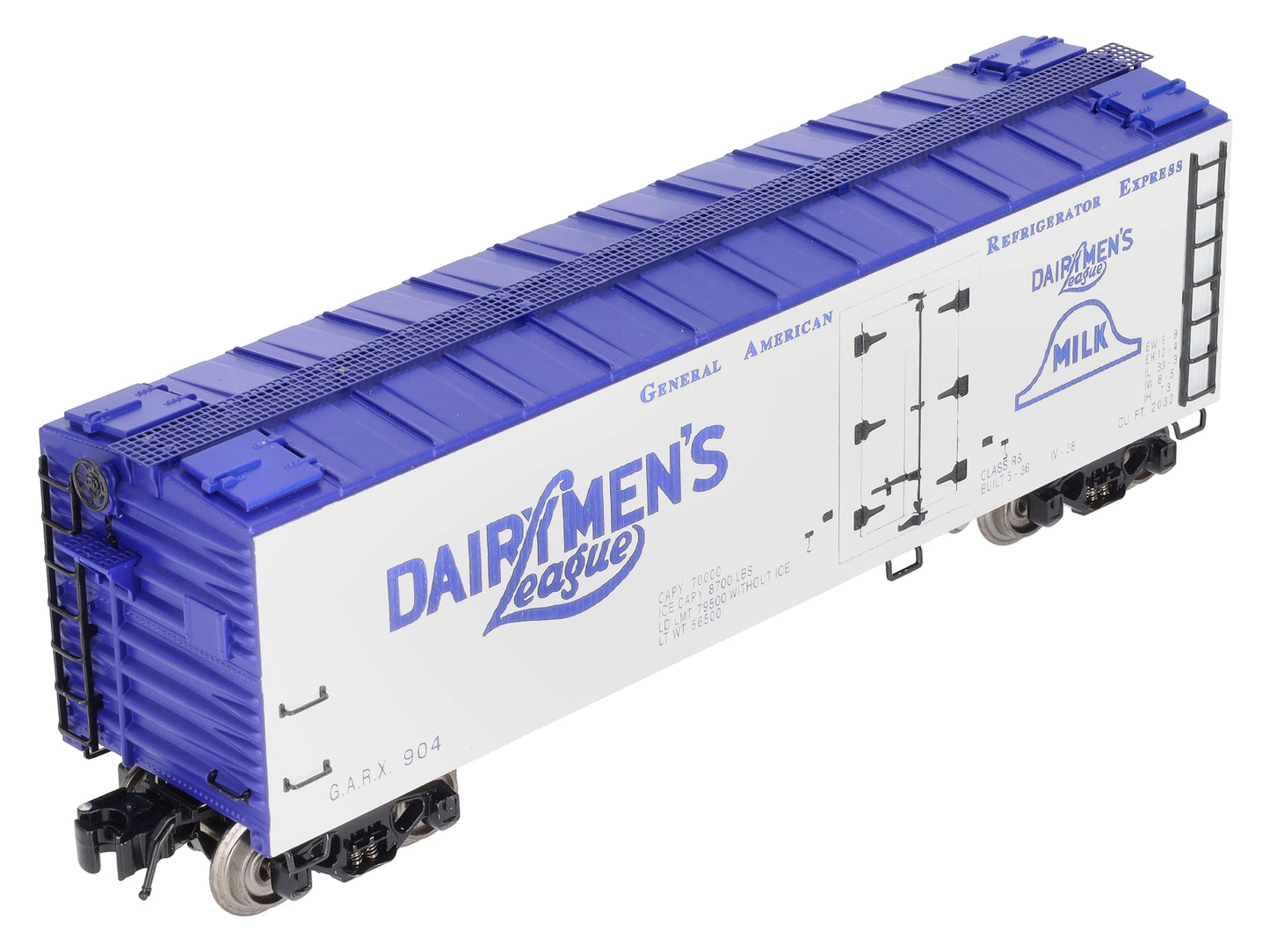 K-Line K703-8011 O Gauge Dairymens League Operating Milk Refrigerator Car #904 LN/Box
