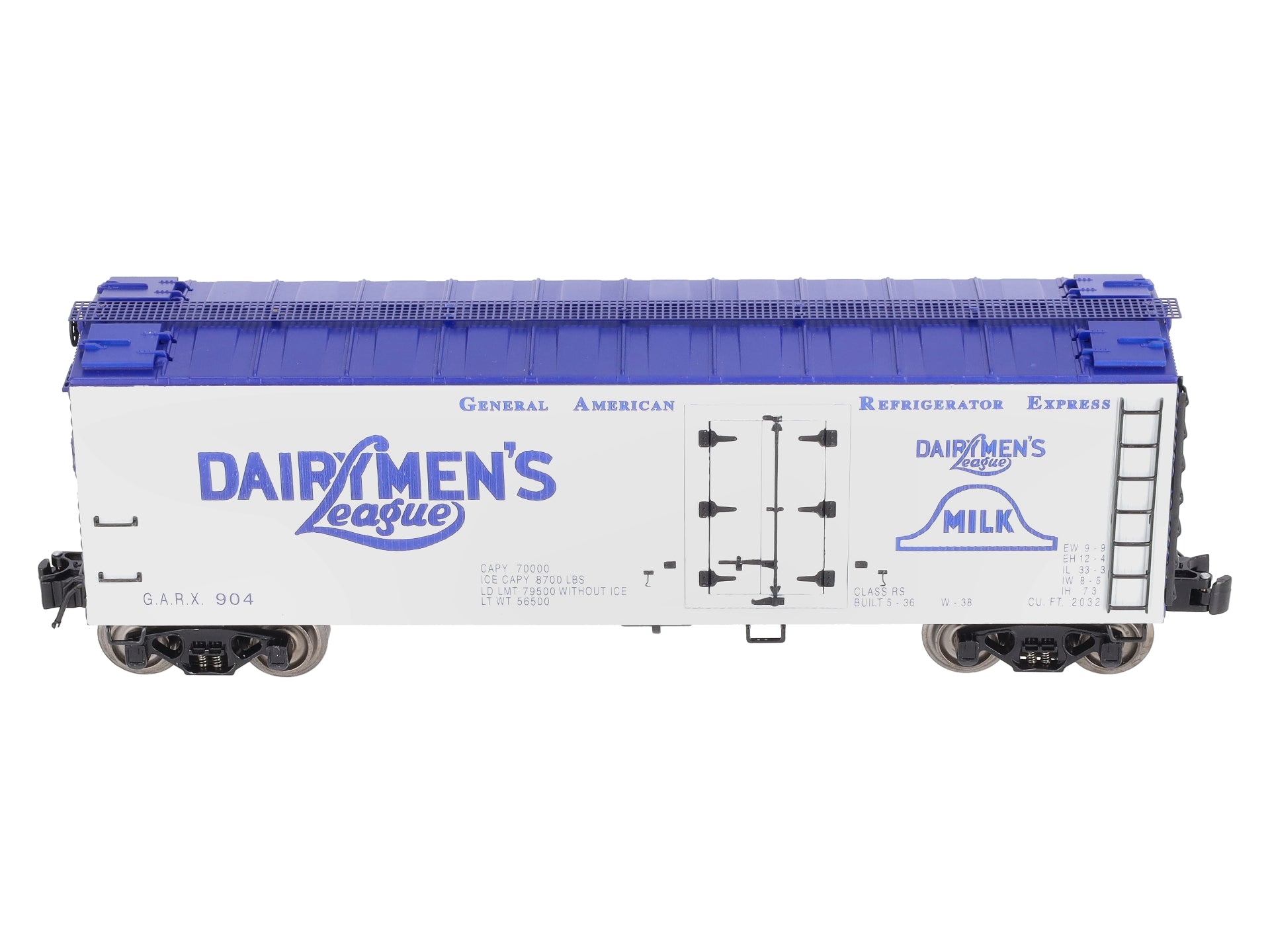 K-Line K703-8011 O Gauge Dairymens League Operating Milk Refrigerator Car #904 LN/Box