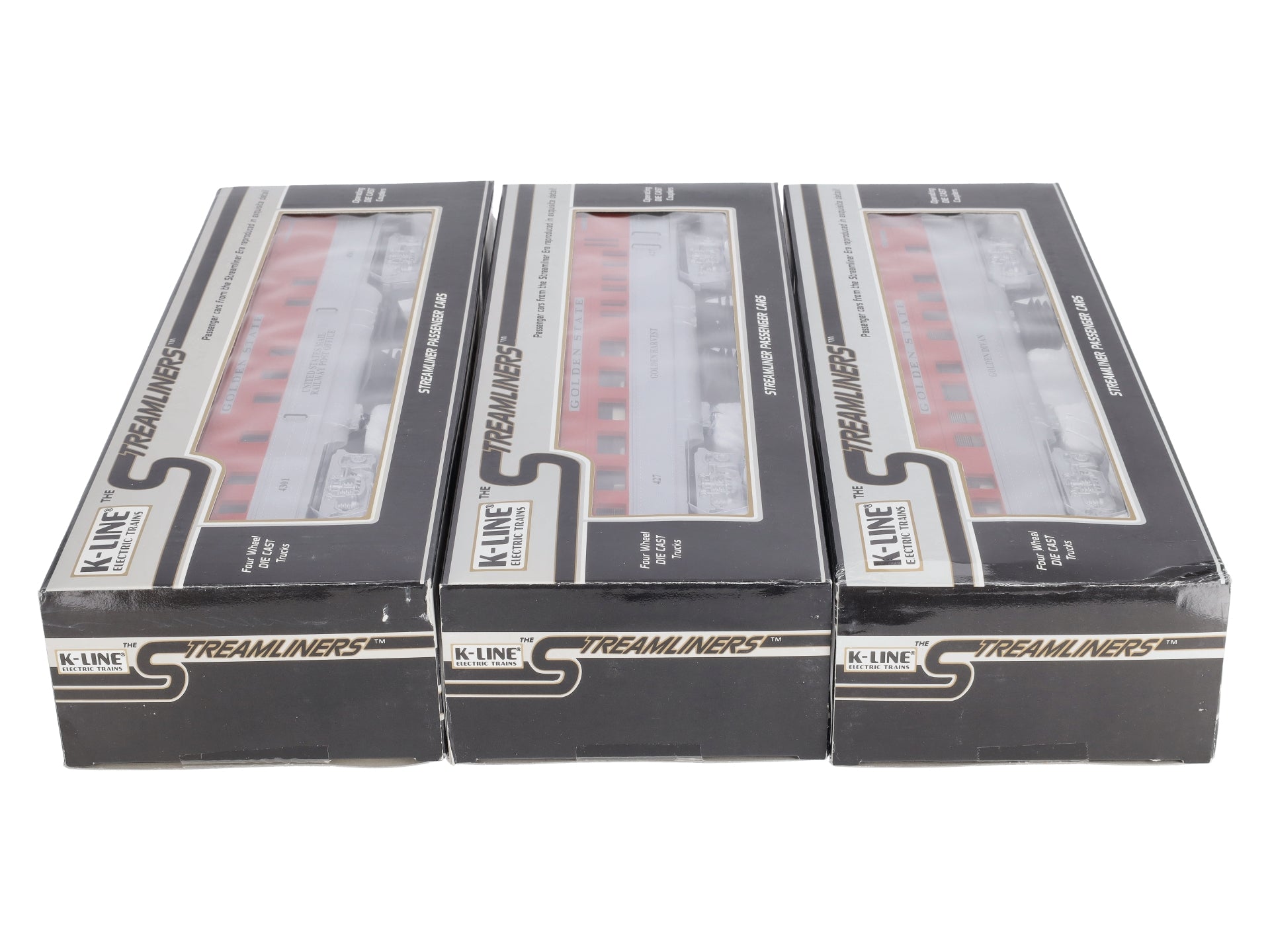 K-Line K4532E O Golden State Streamliner Passenger Cars (Set of 3) NIB