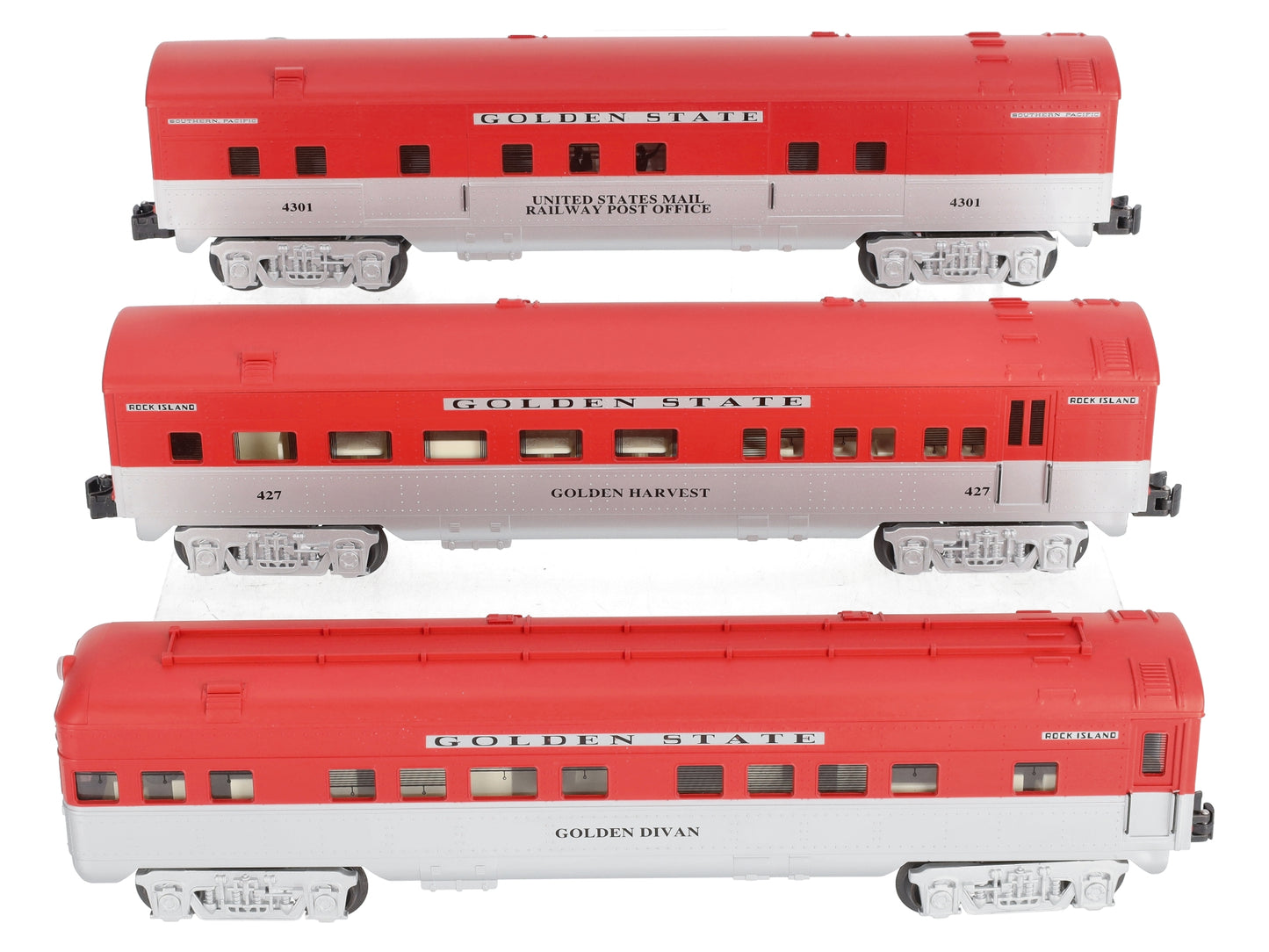 K-Line K4532E O Golden State Streamliner Passenger Cars (Set of 3) NIB