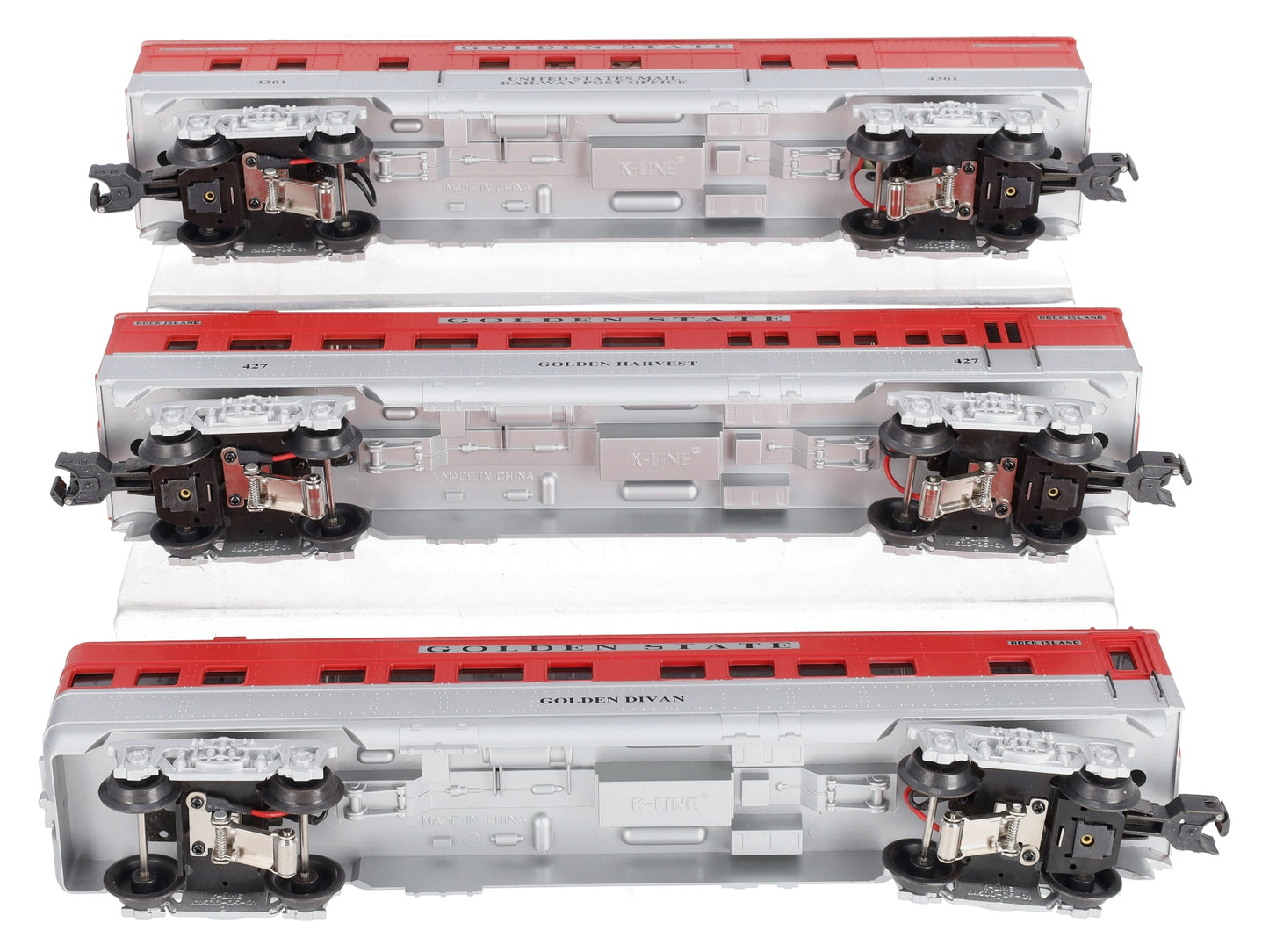 K-Line K4532E O Golden State Streamliner Passenger Cars (Set of 3) NIB