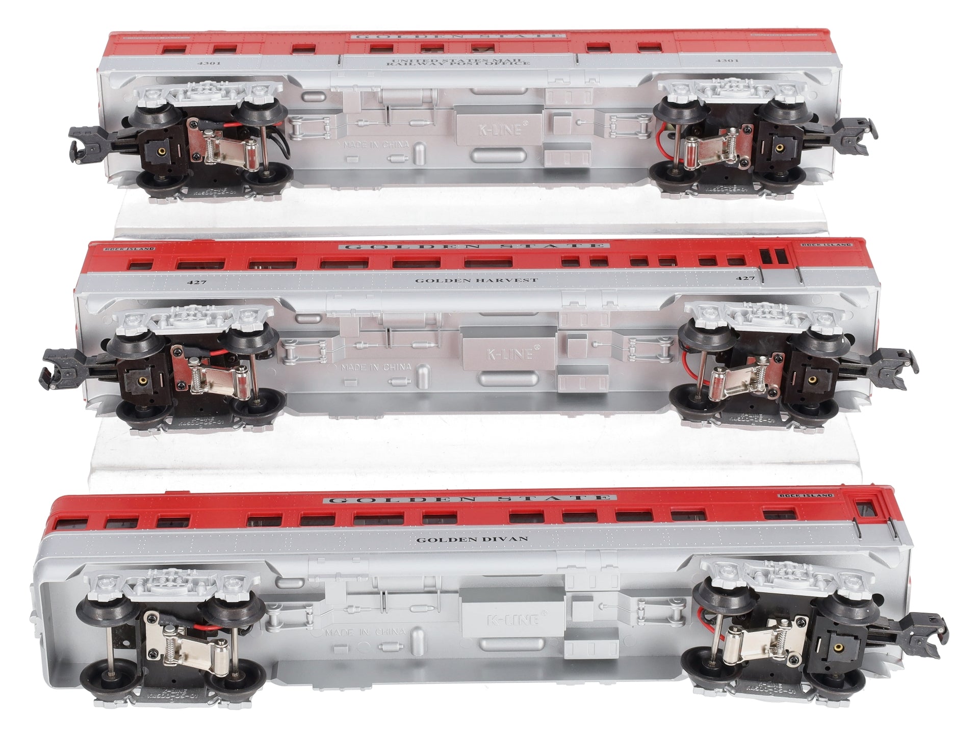 K-Line K4532E O Golden State Streamliner Passenger Cars (Set of 3) NIB