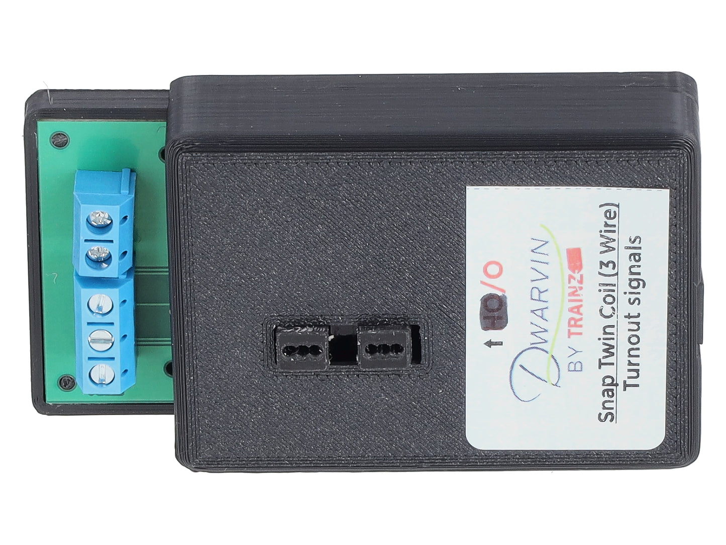 Dwarvin DVTSTC3-3 O 3R Turnout Twin Coil 3-Wire 3 Signals Kit w/ Pwr - Black