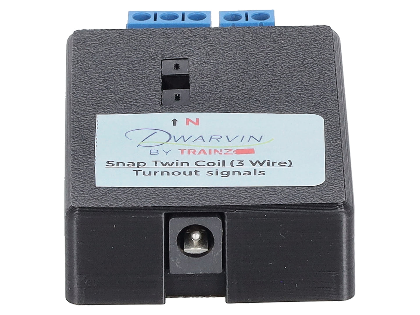 Dwarvin DVTSTC3-2S N Turnout Twin Coil 3 Wire 3 Dwarf Signals w/Pwr - Silver
