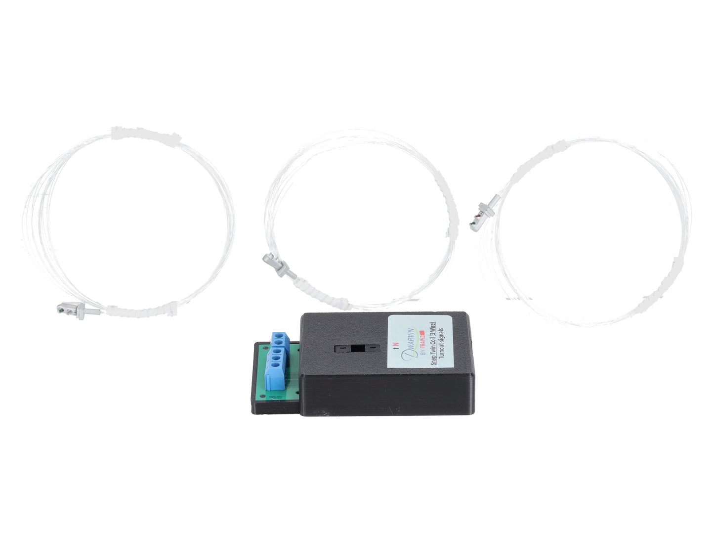 Dwarvin DVTSTC3-2S-NP N Turnout Snap Twin Coil 3 Wire 3 Silver Signals Kit NP