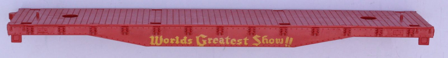American Flyer 643-R S Gauge "Worlds Greatest Show" Red Plastic Flat Car Frame