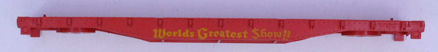 American Flyer 643-R S Gauge "Worlds Greatest Show" Red Plastic Flat Car Frame