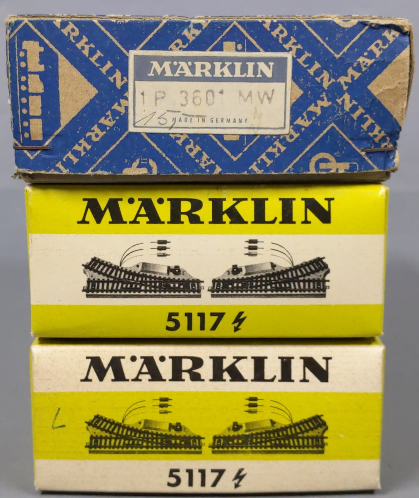 Marklin 5117 HO Scale Left and Right Track Turnouts [6] EX/Box