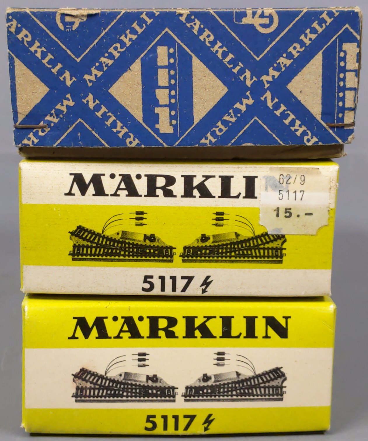 Marklin 5117 HO Scale Left and Right Track Turnouts [6] EX/Box
