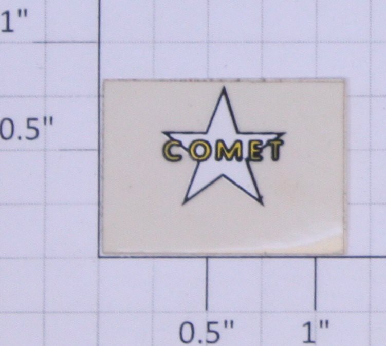 American Flyer 466-3 Yellow Letters "Comet" Star Sticker Decal
