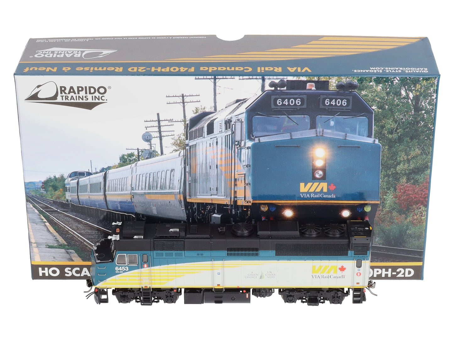Rapido Trains 82509 HO VIA REBLT F40PH #6453 w/DCC