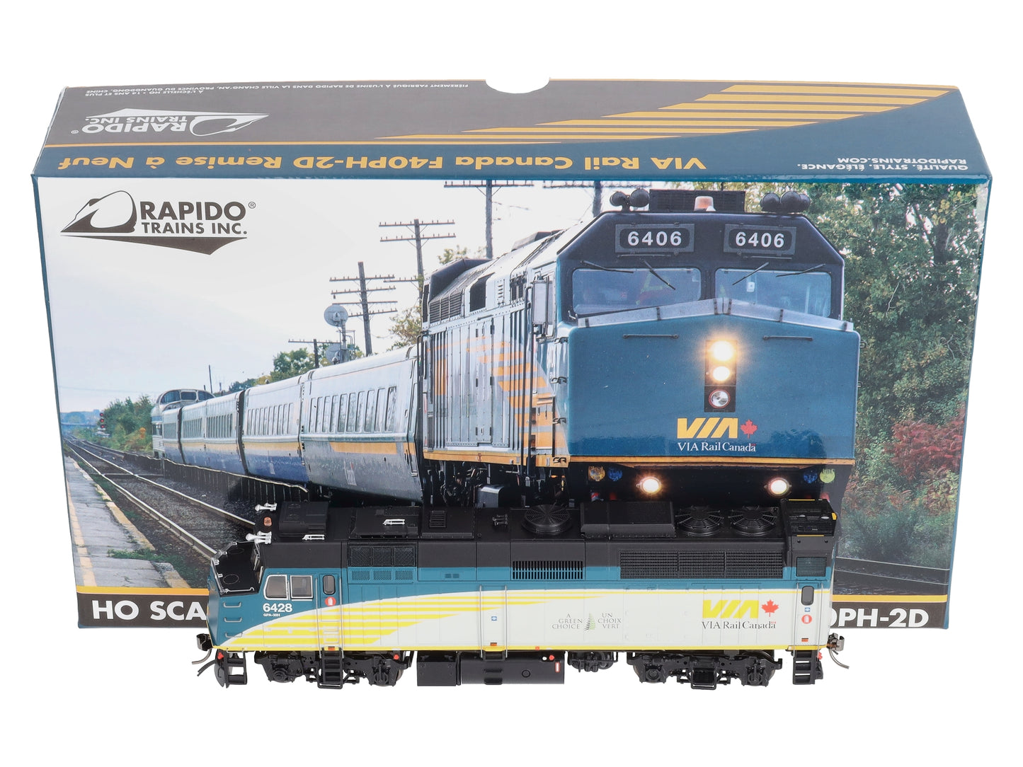 Rapido Trains 82503 HO VIA Rail Canada Rebuilt F40PH-2D Diesel w/ Sound #6428