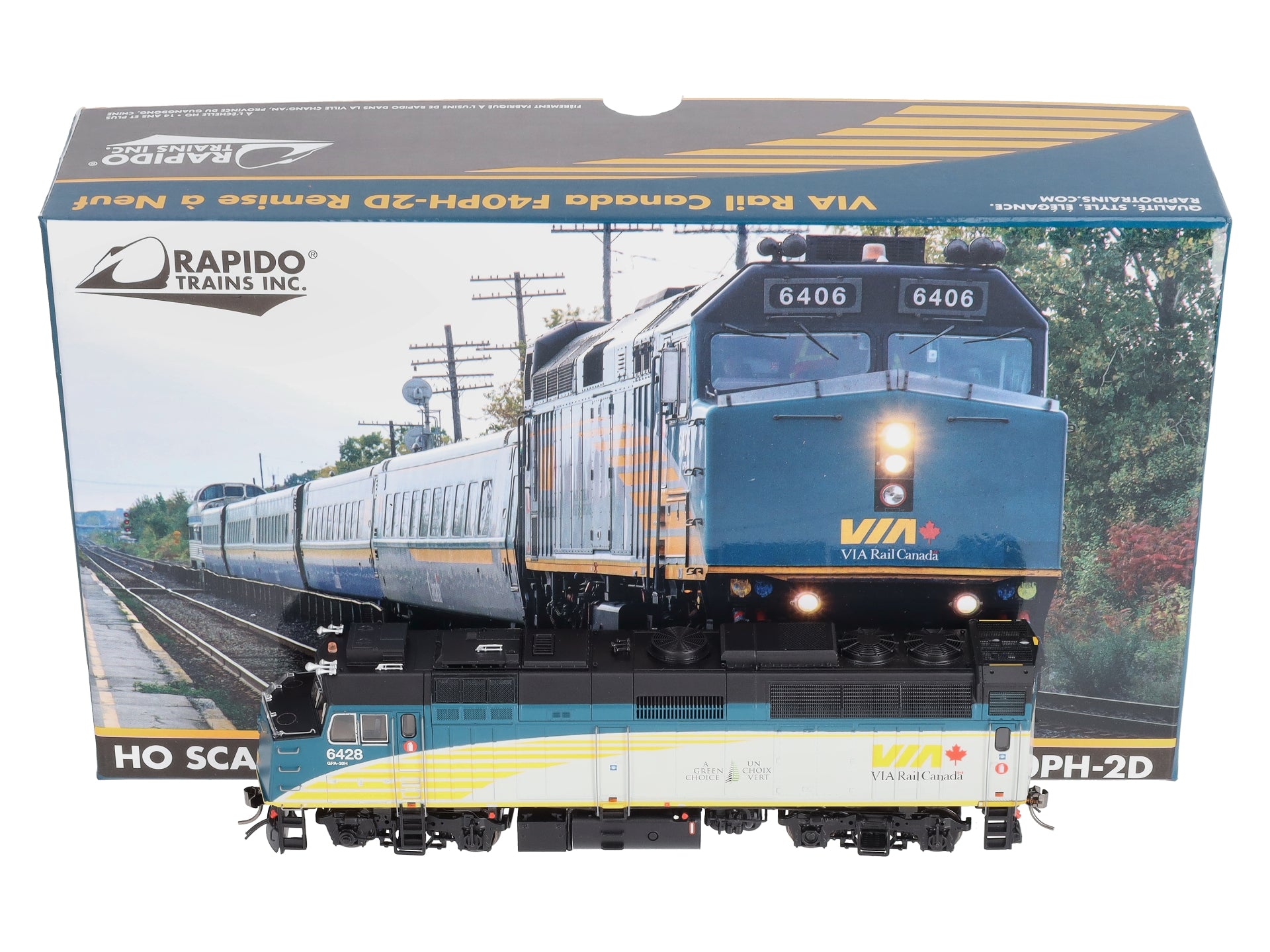 Rapido Trains 82503 HO VIA Rail Canada Rebuilt F40PH-2D Diesel w/ Sound #6428