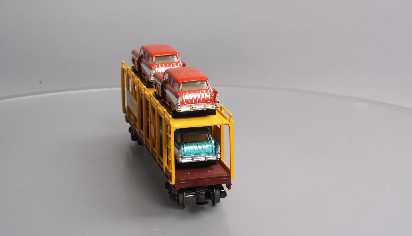 MTH 30-76096 O Milwaukee Rd Auto Carrier w/Nomads LN/Box