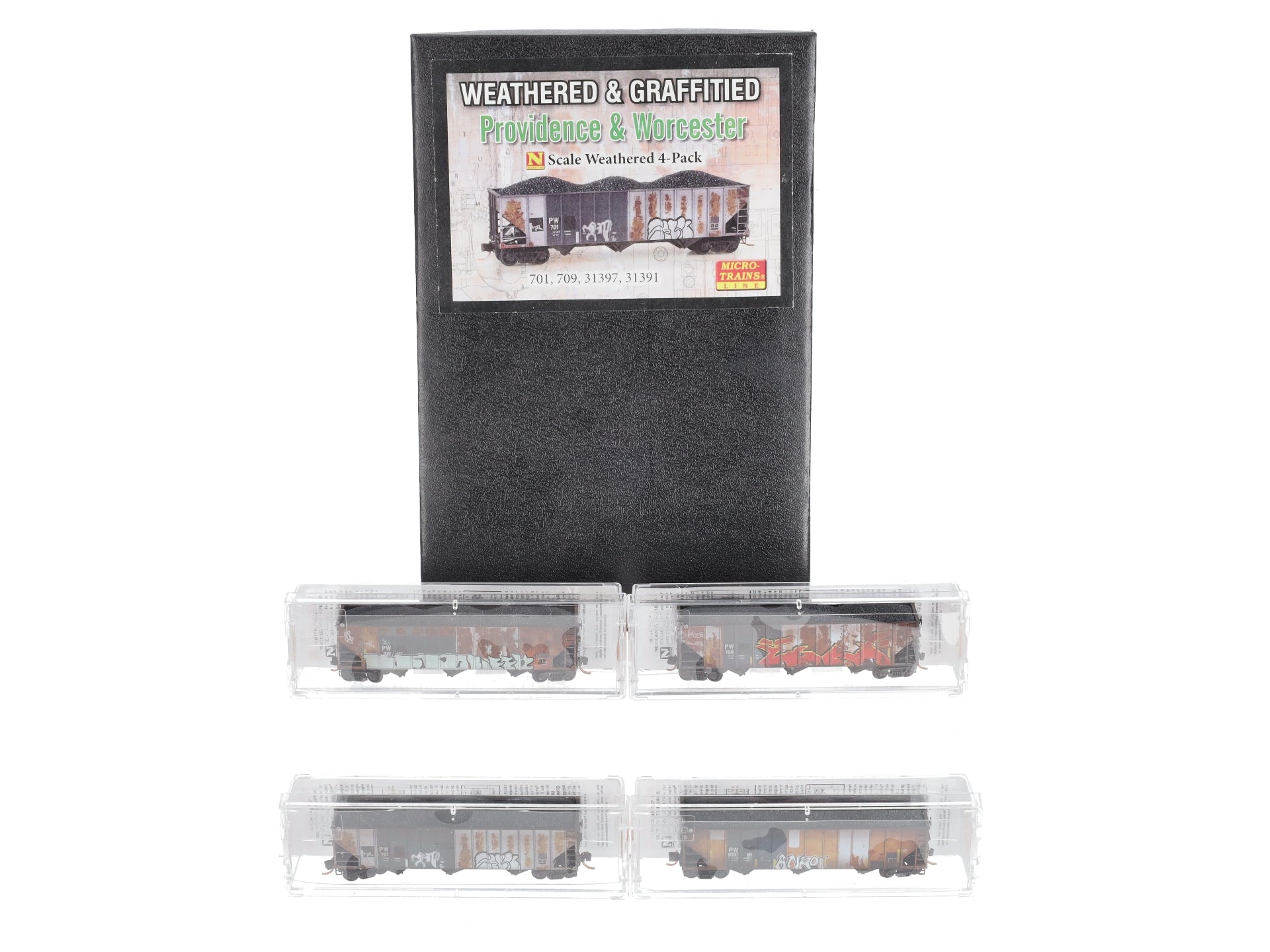 Micro-Trains 99305270 N PW 100-Ton 3-Bay Rib Side Open Hopper w/Load (Set of 4)