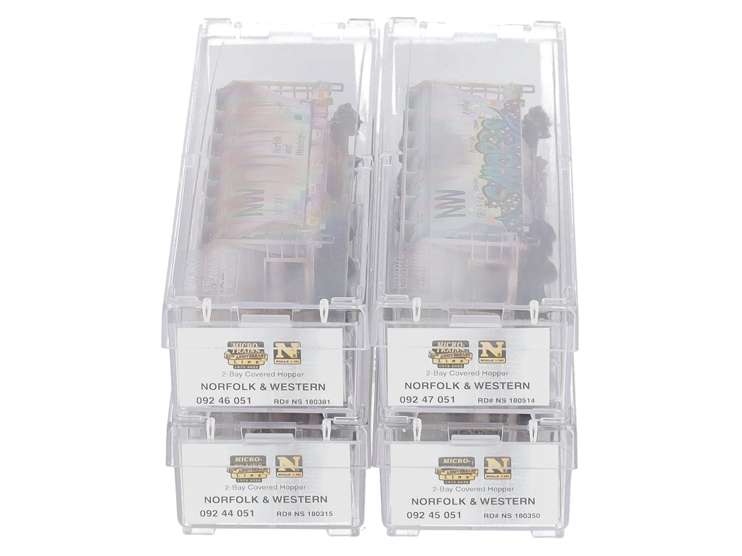 Micro-Trains 99305013 N N&W Weathered 2-Bay Covered Hopper (Set of 4)