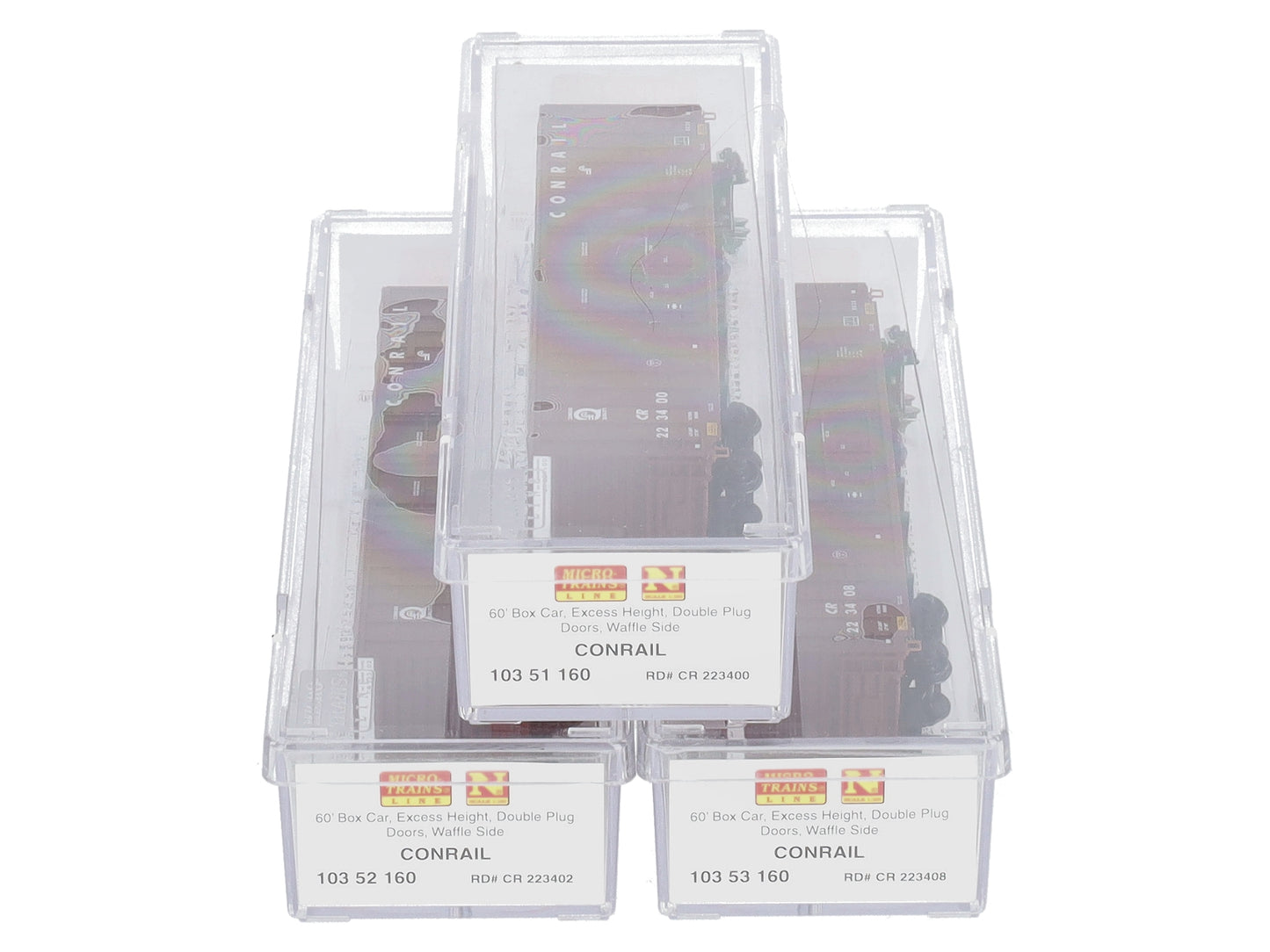 Micro-Trains 99300181 N Conrail 60' High Cube Boxcar Runner Pack (Set of 3)