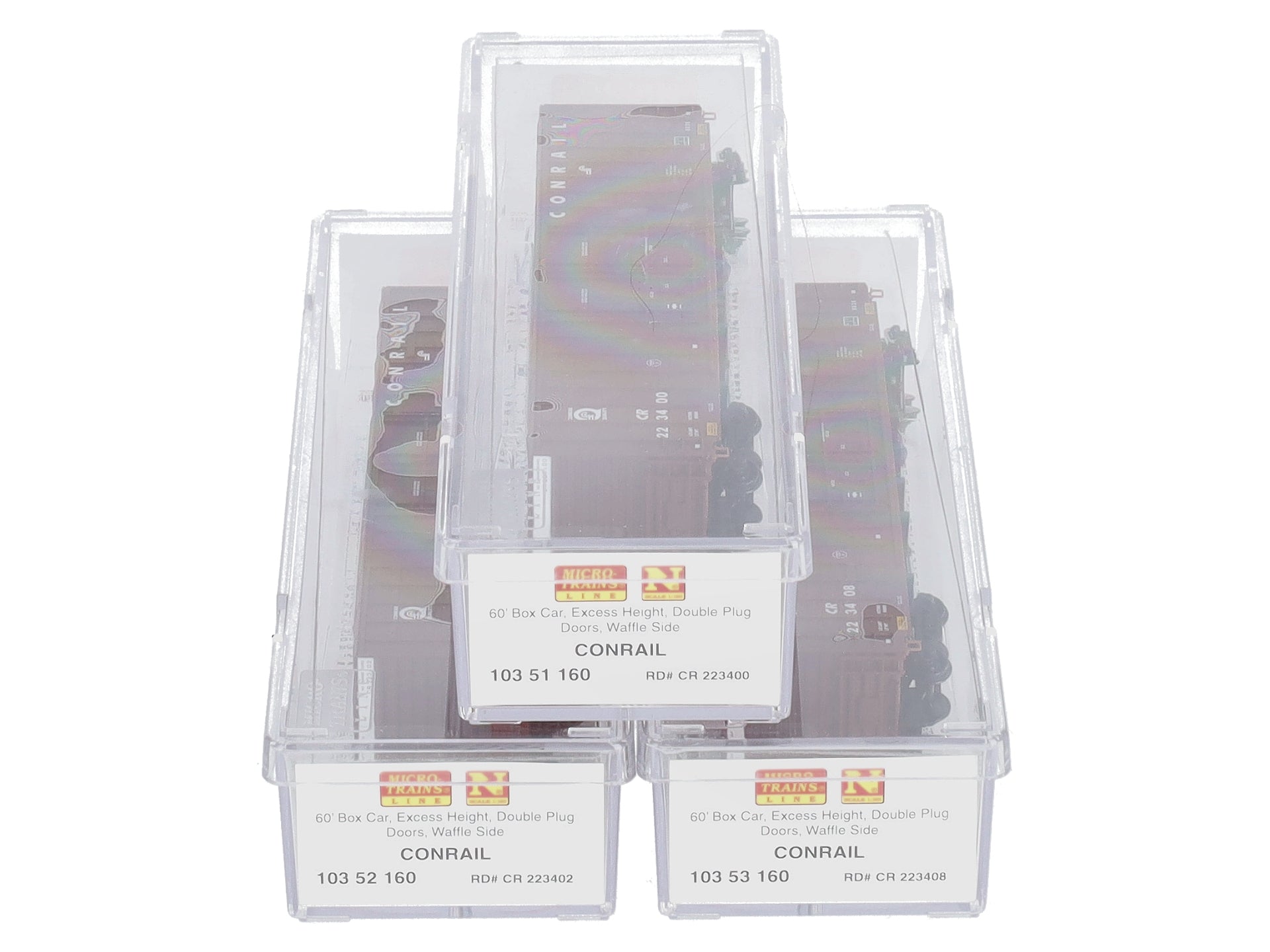 Micro-Trains 99300181 N Conrail 60' High Cube Boxcar Runner Pack (Set of 3)