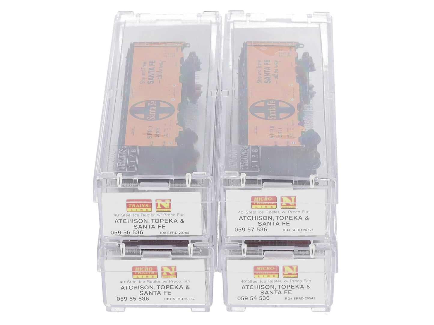 Micro-Trains 99300183 N Atchison Topeka Santa Fe 40' Reefer (Set of 4)