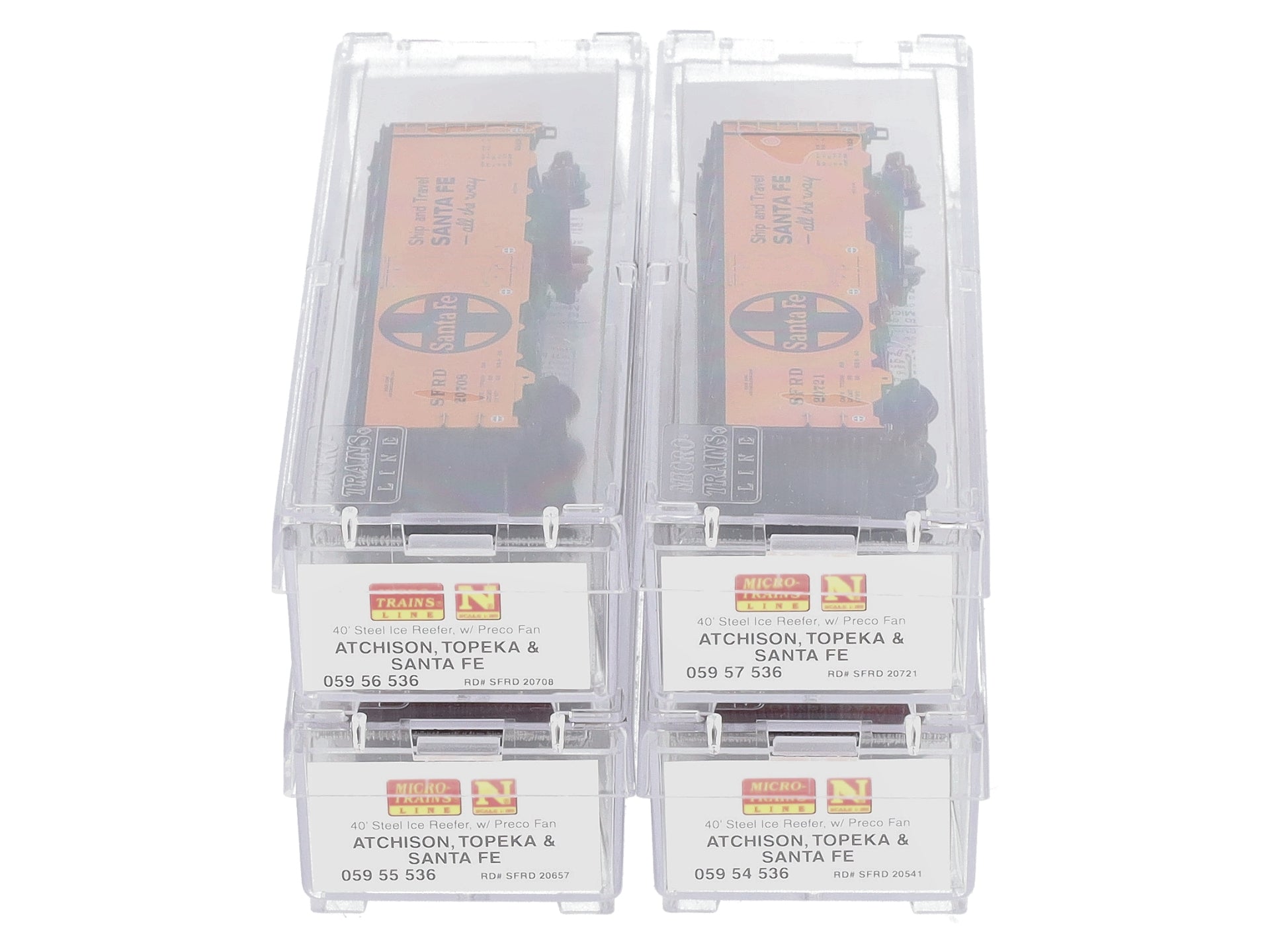 Micro-Trains 99300183 N Atchison Topeka Santa Fe 40' Reefer (Set of 4)